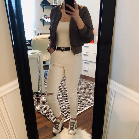 White Ripped Skinny Jeans - Picture 1 of 2